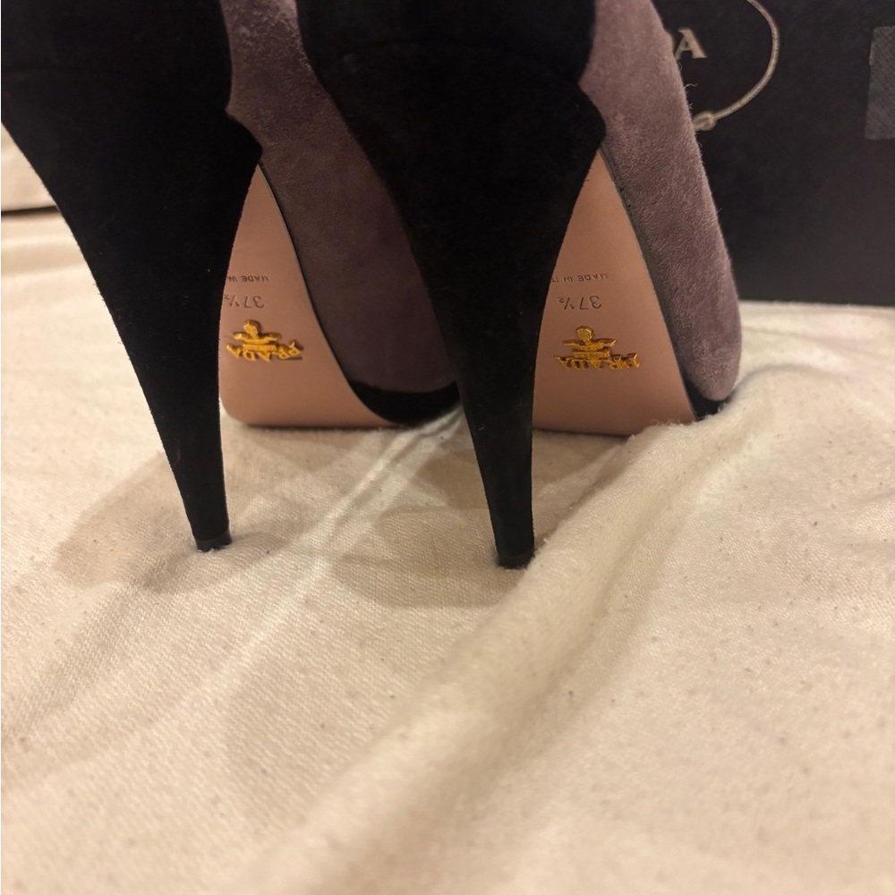 Prada FW2008 Graphic Suede Pumps | Camoscio Grafic | Size 37.5 - Picture 4 of 9